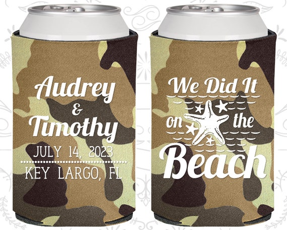 Tan Camo Wedding Tan Camo Can Coolers Tan Camo Wedding Favors