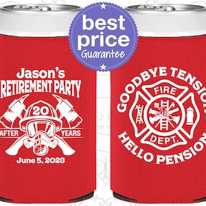 Retirement Party Favors, Retirement Can Coolers, Retirement Gifts, Retirement Party Decorations, Firefighter Retirement Party | 150015