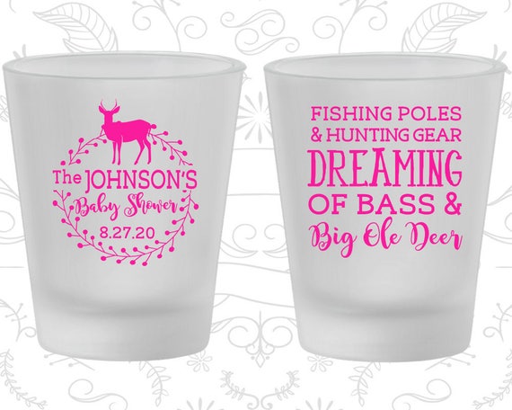 Hunting Baby Shower, Baby Shower Shot Glasses, Fishing Baby Shower, Deer Baby Shower, Baby Shower Glassware (90119) Il_570xn