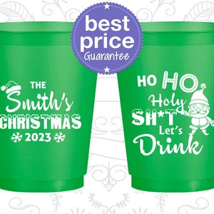 Christmas Frosted Plastic Cups, Christmas Party Favors, Holiday Party Cups, Christmas Party Supplies, Lets Drink, Santa Claus | 280009