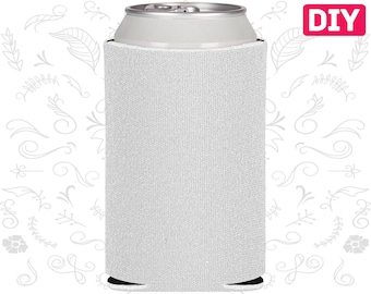 100 Pack - Blank Can Coolers Heat Transfer Sublimation Blank Coolers Foam Can Holders Collapsible Bulk Beer Huggers DIY Crafts