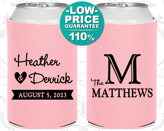 Monogram Wedding Favors, Personalized Monogram, Custom Monogram, Monogrammed Favors, Monogram Wedding Gift, Monogram Can Cooler (C02) Il_570xn