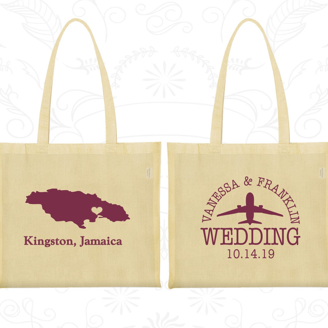 Jamaica Tote Bags, Jamaica Wedding, Custom Cotton Tote Bags