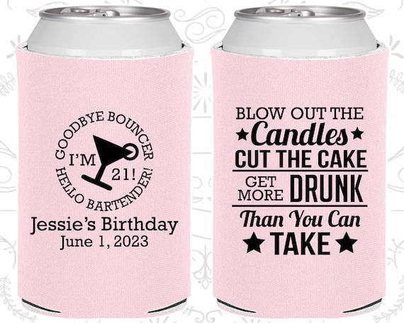 21st Birthday, 21st Birthday Party, Goodbye Bouncer, Hello Bartender, Birthday Can Coolers, Birthday Coolies (20107) Il_570xn