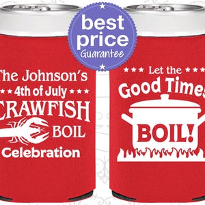 4th of July Party, 4th of July Can Coolers, July 4th Gift Ideas, Fourth of July Party Decor, 4th of July Crawfish Boil, American | 220010