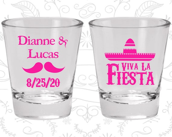 Viva La Fiesta, Wedding Favor Glass, Mexican Wedding Shot Glasses, Mexico Party Shot Glasses, Mexico Wedding Shot Glasses (299) Il_570xn