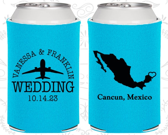 Mexico Wedding Favors, Coolies, Destination Wedding Gift, Mexico Wedding Shower, Travel Wedding Favors, Cancun Wedding (184) Il_570xn
