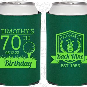 70th Birthday, 70th Birthday Party, Golf Birthday Party, Sports Birthday Party, Birthday Can Coolers, Birthday Coolies | 20277