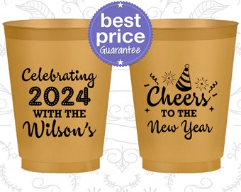 New Years Frosted Plastic Cups, New Years Party Favors, New Years 2025, Cheers to the New Year (170019)