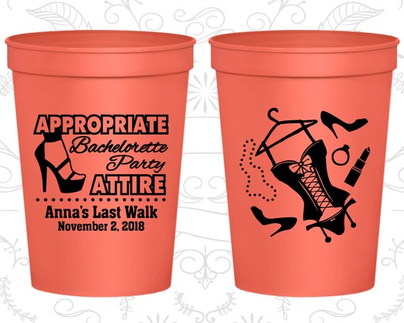 Lingerie Bachelorette Party Cups, Personalized Bachelorette Cup, Bachelorette Lingerie Party Cups, Last Walk, Bachelorette Cups (60032) Il_570xn