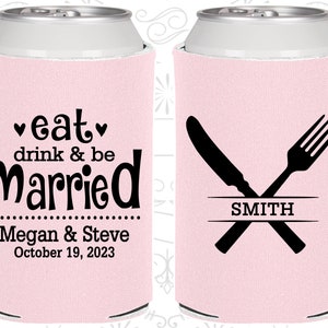 Eat Drink and Be Married, Wedding Ideas, Country Wedding Favors, Picnic Wedding Favors, Outdoor Wedding Favors, Wedding Can Coolie 426 image 1