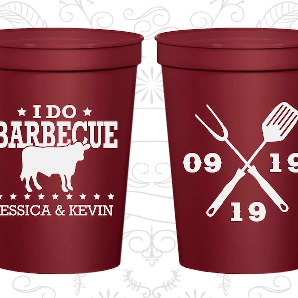 I Do BBQ Wedding Cups, Cheap Stadium Cups, I Do Barbecue Cups, Wedding BBQ Cups, BBQ Cow, Fun Party Cups (71)