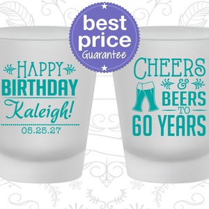 60th Birthday, Cheers to 60 Years, Cheers and Beers, Birthday Glasses | 20006