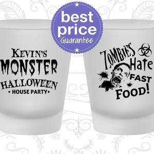 Halloween Shot Glasses, Halloween Party Favors, Custom Halloween, Halloween Gift, Zombies, Monster Halloween | 250027