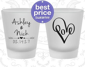 Wedding Shot Glasses, Frosted Shot Glass, Frosted Shot Glasses, Custom Shot Glasses, Personalized Shot Glasses, Custom Shot Glass | 252