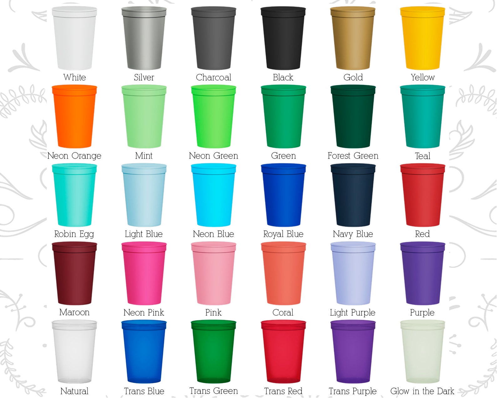Neon Green Stadium Cups Neon Green Cups Neon Green Party Etsy