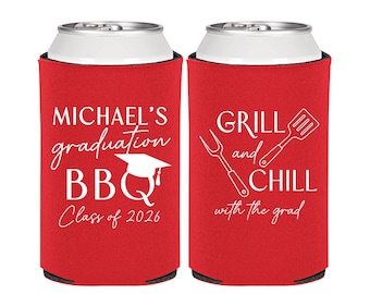 Graduation Favors, Graduation Can Cooler, Grad Party Decorations, High School Graduation Party, Class of 2026 Gift, Graduation BBQ | 130009