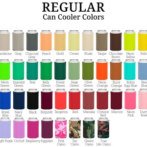 a color chart for a can cooler with different colors