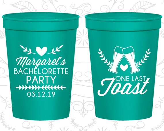 One Last Toast, Custom Bachelorette Stadium Cups, Girl Trip Cups, Bachelorette Cups (60147) Il_570xn