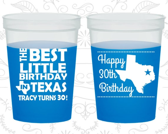 30th Birthday Mood Cups, Texas Birthday, Lone Star Birthday, Birthday Color Changing Cups (20265) Il_570xn
