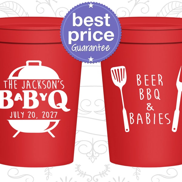 Cheap Baby Shower Plastic Cups, barbecue Baby Shower Cups, Country Baby Shower, Baby Shower Gifts, Baby BBQ Shower Cups (C90112)