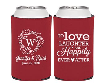 Custom Wedding Favor Can Coolers, Personalized Wedding Favors, Wedding Reception | 461