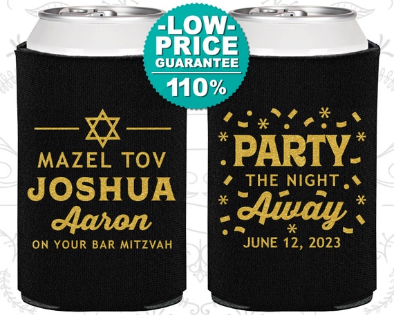 Bar Mitzvah Party Favors, Bar Mitzvah Can Coolers, Bar Mitzvah Items, Barmitzvah Favor, Mazel Tov (110019) Il_570xn
