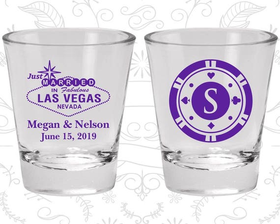 Las Vegas Shot Glasses, Wedding Favor Shot Glasses, Just Married Shot Glasses, Monogram Poker Chip, Las Vegas Sign, Wedding Favor Shot (59) Il_570xn