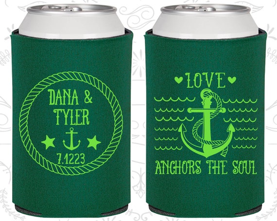 Love Anchors the Soul, Wedding Favors, Anchor Wedding Favors, Nautical Wedding Favors, Anchor Favors, Wedding Can Coolers (490) Il_570xn