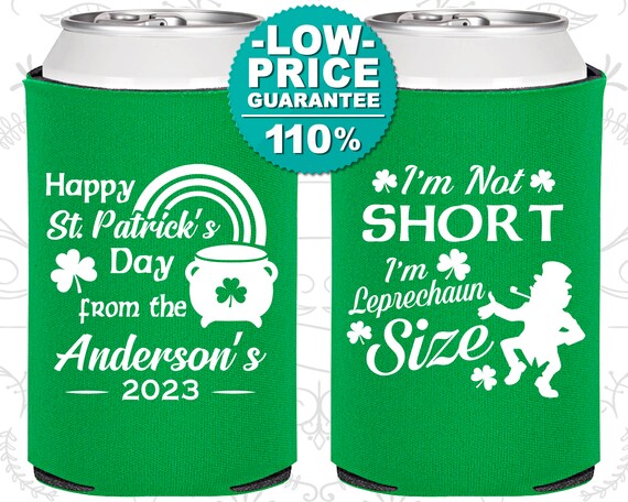 St Patricks Day Party Favors, St Patricks Day Can Cooler, Saint Patricks Day, Irish Favors, Leprechaun, Shamrock Favors (200001) Il_570xn