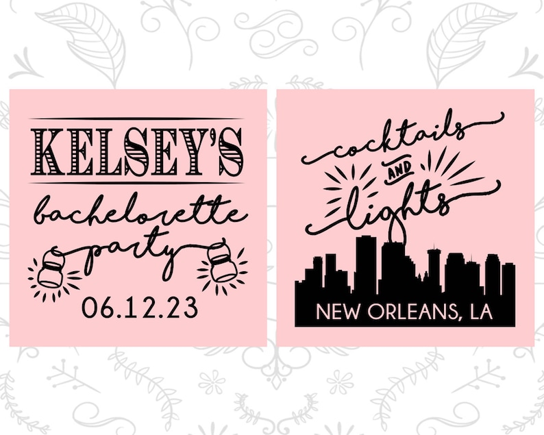 Bachelorette Gift Cocktails and Lights 60066 New Orleans Bachelorette Gifts Louisiana Bachelorette Gifts Custom Bachelorette Party
