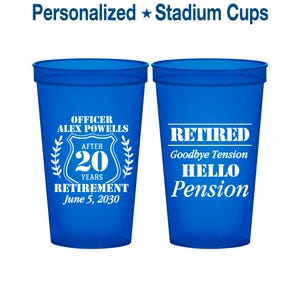 Retirement Plastic Cups, Retirement Party Favors, Retirement Gifts, Retirement Favors, Police Retirement Party | 150011 Bild 1