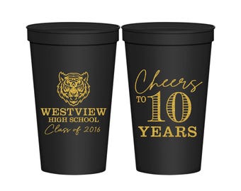High School Reunion Favors, Class of 2016 Reunion, 10 Year Reunion, Class Reunion Cups, College Reunion, Reunion Decorations | 140005