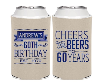 60th Birthday, 60th Birthday Favors, Adult Birthday, Cheers to 60 Years, Cheers and Beers, Party Favors | 20001