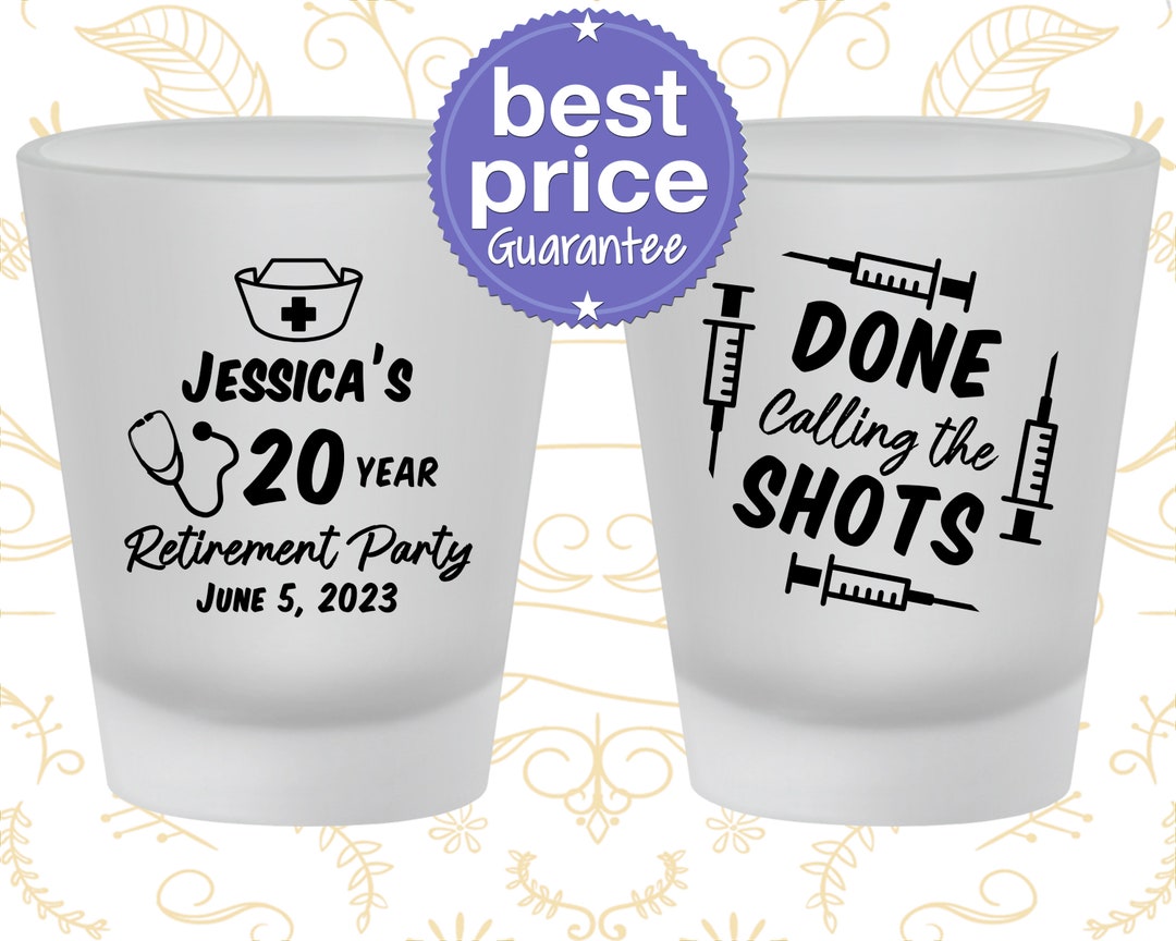 Retirement Shot Glasses, Retirement Party Favors, Retirement Gifts