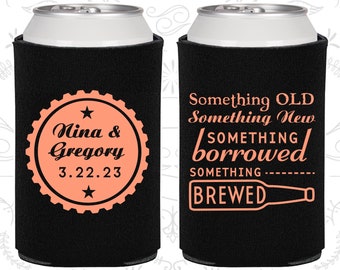 Something Old, Something New, Something Borrowed, Something Brewed, Wedding Keepsake, Beer Bottle, Wedding Can Coolers (265)