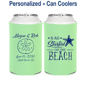 Beach Wedding Favors, Wedding Favor Can Coolers, Outdoor Wedding Favors, Custom Can Coolers, Personalized Can Coolers | 298 image 1