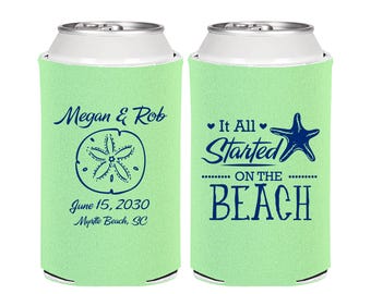 Beach Wedding Favors, Wedding Favor Can Coolers, Outdoor Wedding Favors, Custom Can Coolers, Personalized Can Coolers | 298