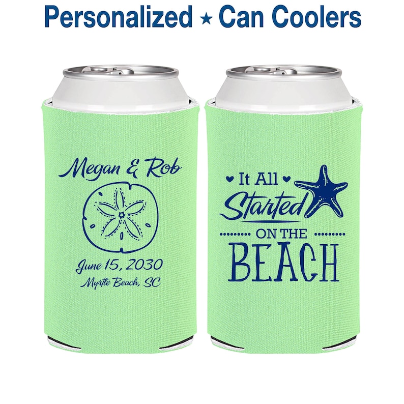 Beach Wedding Favors, Wedding Favor Can Coolers, Outdoor Wedding Favors, Custom Can Coolers, Personalized Can Coolers | 298 image 1