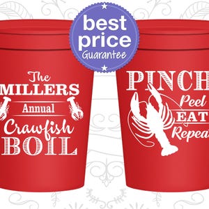 Family Reunion Plastic Cups, Family Reunion Ideas, Family Reunion Party Favors, Crawfish Boil, Pinch Peel Eat Repeat | 160006