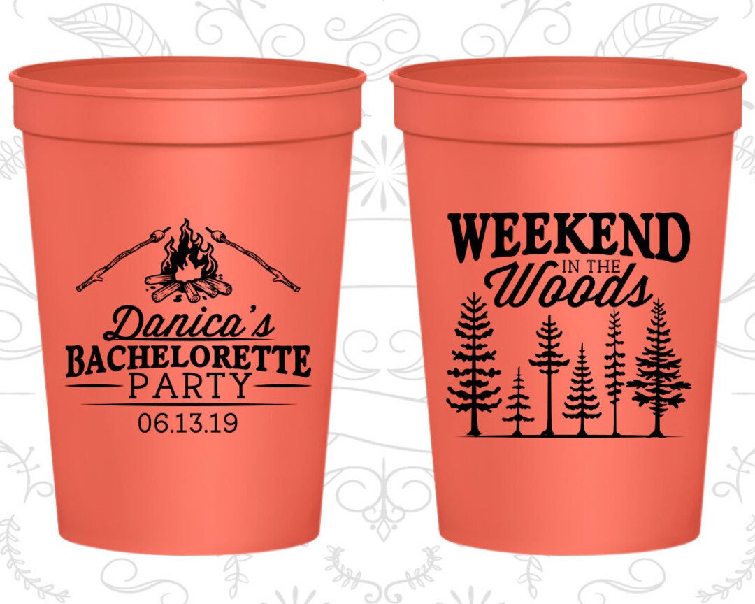 Camping Bachelorette Cups, Personalized Bachelorette Party Cup, Camp Bachelorette Party Cups