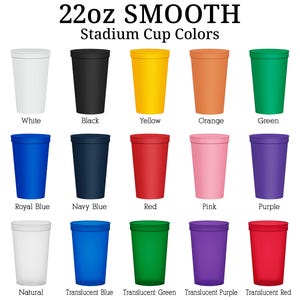 a set of cups with different colors of them