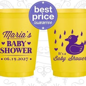 Duck Baby Shower, Baby Shower Frosted Cups, Rubber Duck Baby Shower, Baby Shower Shatterproof Cups | 90047