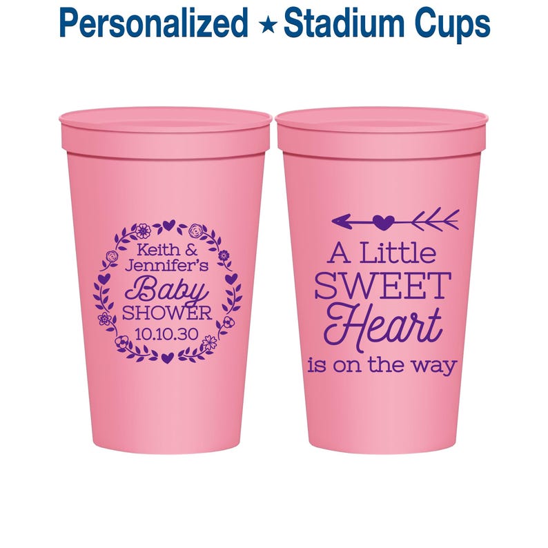 Flower Baby Shower Cups, Cheap Baby Shower Cups, Baby Girl Shower Party Cups, Baby Shower Favor Cups, Baby Shower Party | 90195 image 1