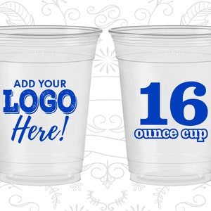 Plastic Cups, Disposable Cups, Clear Plastic Cups, Soft Sided Cups,  Personalized Plastic Cups, Custom Plastic Cups, 16 Oz Soft Plastic Cups 