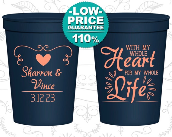 Wedding Cups Party Cups 213 Personalized Cups Stadium Cups Wedding Cup Personalized Plastic Cups Plastic Cups