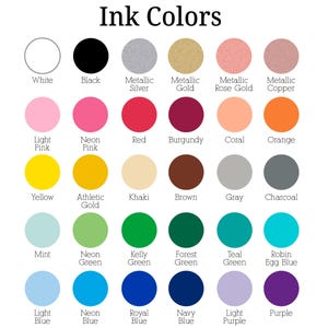 a color chart with different colors of ink