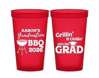 Graduation Party Cups, Graduation Favors, Graduation Party Ideas, Graduation Party Decorations, Class of 2026 Cups, Graduation BBQ | 130007