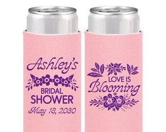 Bridal Shower Party Favors, Bridal Shower Can Coolers, Bridal Shower Gifts, Bridal Shower Items, Love is Blooming, Flowers | 100007