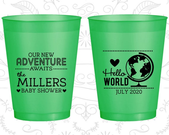Hello World, Baby Shower Frosted Cups, It’s a Boy, Baby Boy Shower, Baby Shower Shatterproof Cups (C90013) Il_570xn